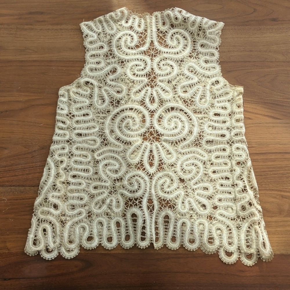 70sVINTAGE Doily Vest - Picture 3 of 4